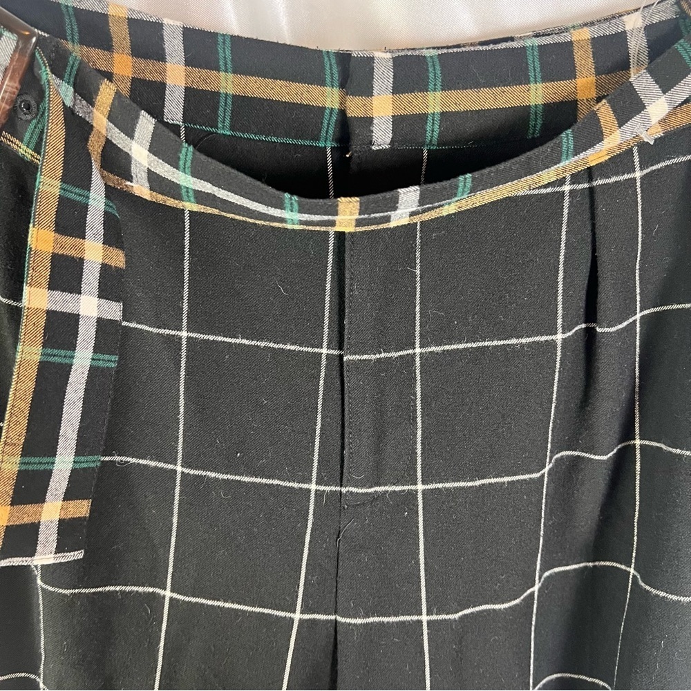 Who What Wear Black Contrast Plaid Wide-Leg Pants – Trendy & Tailored (Size 14) - Picture 3 of 9